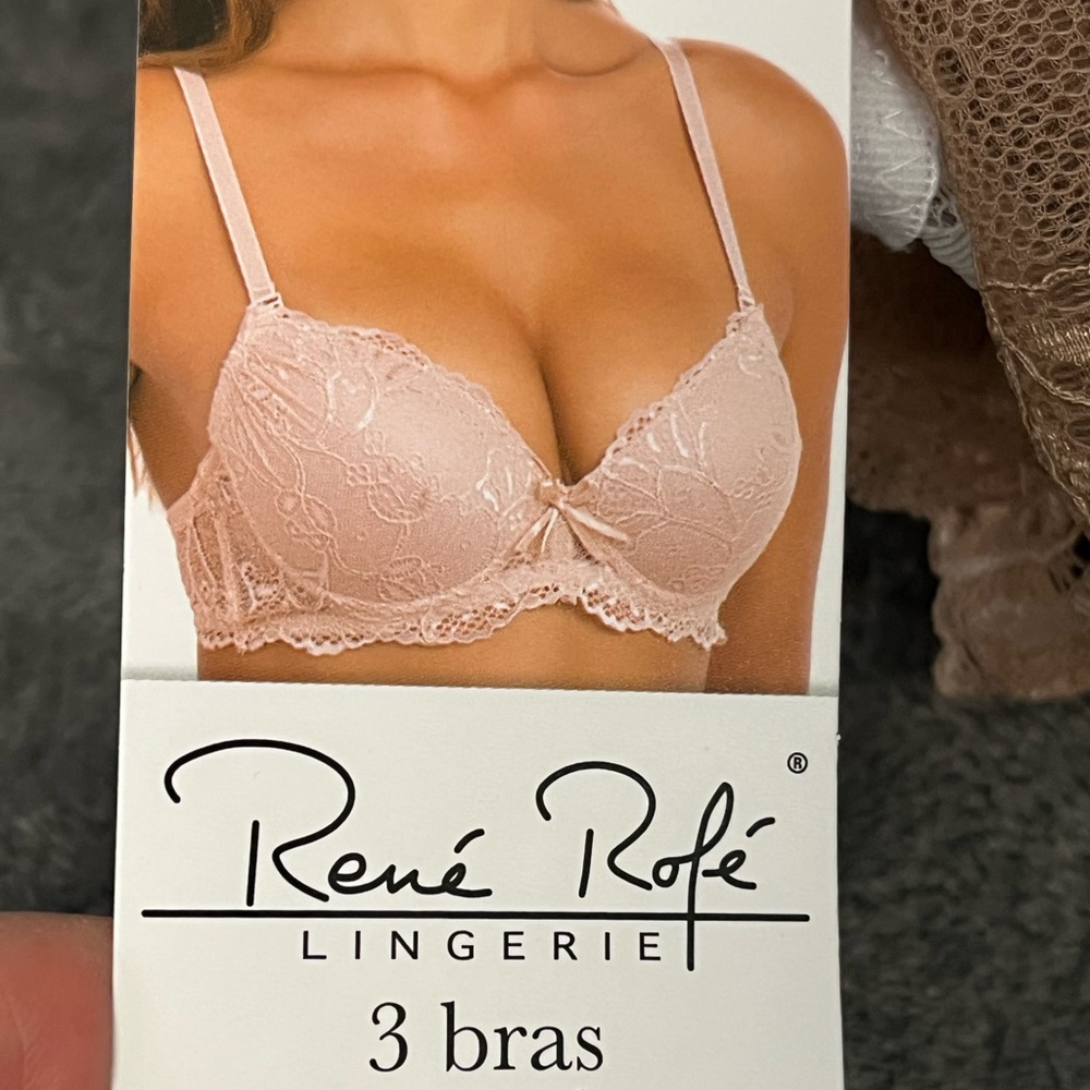 Rene Rofe push-up bras set of 3. Convertible removable straps 36C NWT Great gift - Picture 2 of 10